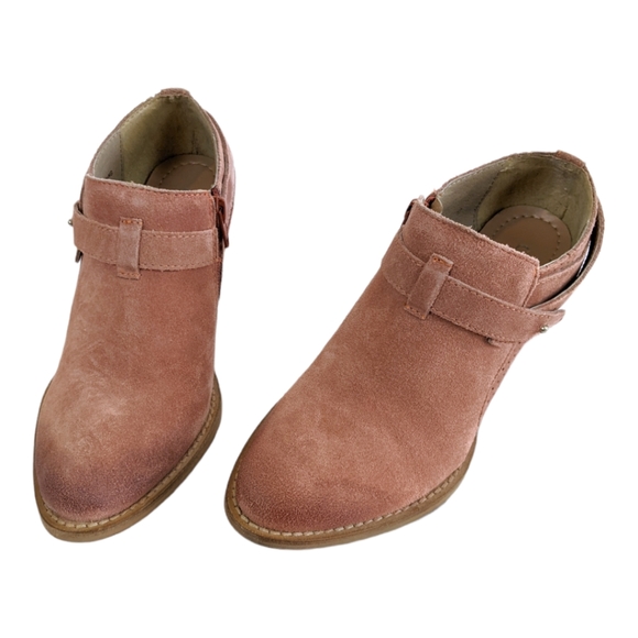 Charles by Charles David Yesenia Suede Leather Paprika Pink Booties - Picture 3 of 9